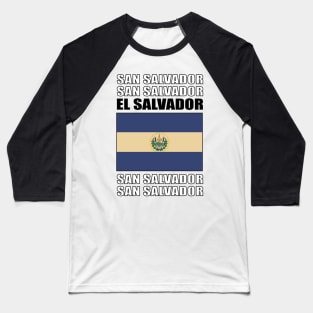 Flag of El Salvador Baseball T-Shirt